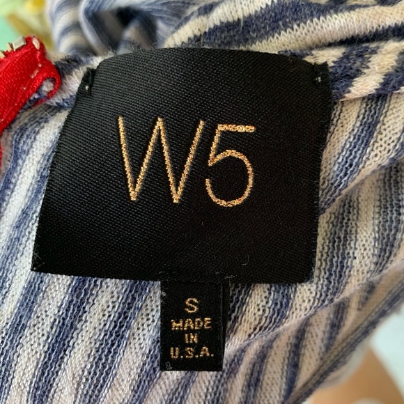 •W5• Navy/Cream Striped Swing Sleeveless Top - Sm - Picture 2 of 7